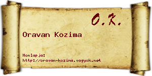 Oravan Kozima névjegykártya